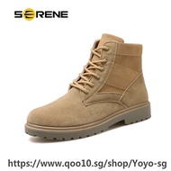 SERENE Brand Men Boots Military boot Chukka Ankle Bot Desert High Top Army Male Causal Shoes Safety