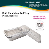 1650 Aluminium Foil Tray With Lid (5 Sets) / Aluminium Tray / Foil Container / Bekas Aluminium