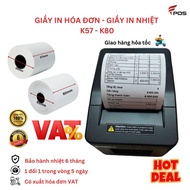 [5 Rolls] Receipt printing paper - bill printing paper - thermal printing paper size K57, K80 - (Pri