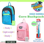 [HIGH SIERRA] Cave Kids Backpack Children Samsonite Ergonomic School Bag Korea Lightweight Comfy Backpack Perfect for Preschool Primary School Waterproof with shoulder protection