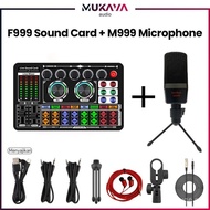 2023 Upgraded F999 Sound Card Mic Sound Mixer Sound Card Audio Mixing Console Amplifier For Singing 