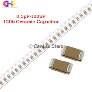 100pcs 1206 SMD Chip Multilayer Ceramic Capacitor 0.5pF - 100uF 2 3 4 5 6 7 8 9 pF 6.8nF 15nF 330nF 