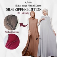 Side Zipper Eldika Pleated Dress | BF Friendly | Up to 120kg