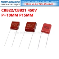[10pcs] CBB22/CBB21 Capacitor 450V P10MM P15MM 1UF 0.22UF 4.7UF 0.47UF 1UF 105K 224J 475K 474K 105J