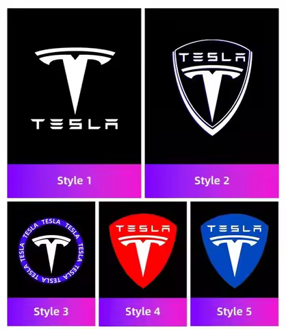2Pcs Car Door Projector Lamps Welcome Lights Accessories For Tesla Model 3 S X Y Cybertruck Roadster