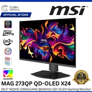 MSI 26.5" MAG 273QP QD-OLED X24 WQHD (2560X1440 @240HZ) LCD GAMING MONITOR (0.03MS, INPUT: HDMI + DP