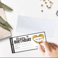 [Coisíní] 10pcs Black Birthday Card Boarding Pass Surprise Travel Boarding Pass Scratch Card Holiday