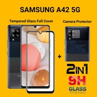 Samsung A42 5G Screen Protector Tempered Glass Full Cover Camera Lens Protector