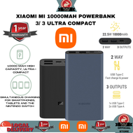 [SG Ready Stock] XIAOMI Powerbank 3 / Ultra Compact 3 22.5W 10000mAh USB Type C Fast Charge Portable PB100DZM Charger