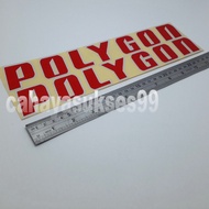 Sticker Sepeda POLYGON 30cm Merah Stiker Sepeda Lipat Paket 1set 2pcs