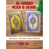 Al QURAN Kulit keemasan & Silver / Kertas Putih SAIZ A5 | Al-Quran Cover Gold Kecil