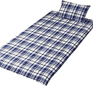 Merry Night FF13111-72 Easy to put on and take off L-shaped zipper Futon Cover "Madras Check" Navy S