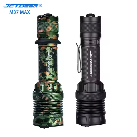 Jetbeam M37 MAX High Performance With 3 Tail Buttons Tactical Flashlight Rechargeable Led Flashlight