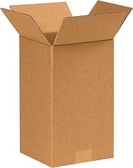 BOX USA 25 Pack of Tall Corrugated Cardboard Boxes, 7" L x 7" W x 12" H, Kraft, Shipping, Packing an