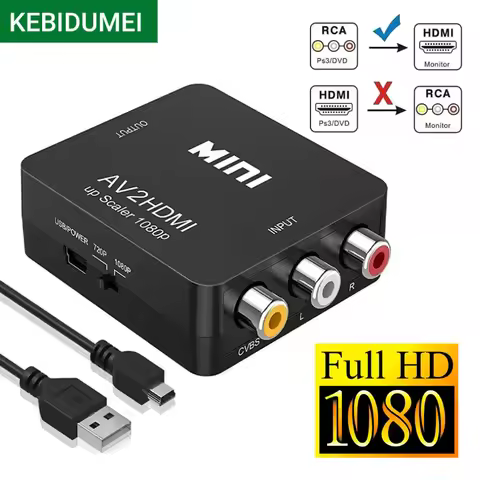 RCA To HDMI-compatible Converter with USB Cable 1080P AV To HDMI Adapter AV2HDMI AV/CVSB To HDMI AV 
