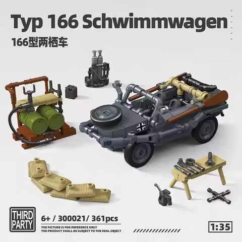 German Typ Schwimmwagen 166 Amphibious Vehicle Building Kit 361 PCS, 1:35 Scale Military Model for C