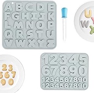 Silicone Mould Letters & Numbers Set DIY Baking Mould Alphabet A-Z & 0-9 with Pipette Food Safe Flex