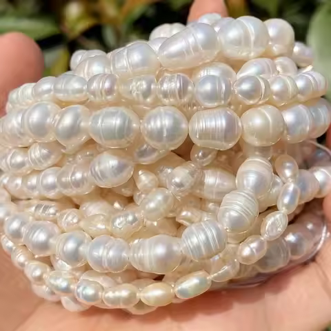 Natural Freshwater Pearls Rice Beads Baroque Pearls 4-11mm Loose Spacer Beads for Jewelry Making Sup