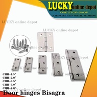 STAINLESS STEEL DOOR/CABINET HINGES (BISAGRA) SOLD PER BOX