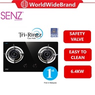 SENZ SZ-GS388 Tri-Ringz Twin Burner Gas Stove With 6.4kW Fast Ignition 4 Fire Mode