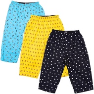 [Y's Factory] Men's Relaxed Fit Animal Print Half Pants - Random 2 or 3 Pack, 7/8 Length, 100% Cotto