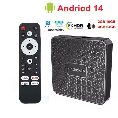 T8S Global Version Smart TV Box New Android 14.0 TV Box Rockchip Rk3518 Google Assistant Dual Band W