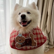 Christmas Pet Scarf Saliva Towel Cute Dog Cat Saliva Towel Decorative Pet Bib Christmas Plaid yG4D