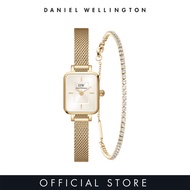 Daniel Wellington Gift Set - Quadro Mini 15.4x18.2mm Evergold Gold Champagne + Classic Tennis Bracel