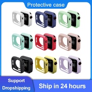 Apple Watch Case 38mm 40mm 42mm 44mm Soft Colorful Silicone Cover for Series 6/SE/5/4/3/2/1 iWtach Accessories T500/T5/T55/W26/W34/HW16/X7/FK88