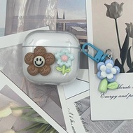 For Ugreen Hitune S3 Earphone Case Casing Transparent smile flower & pendant