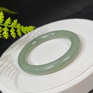 畢業級和田玉且末藍手鐲56MM 老料細膩玉手環 附證書 古韻素雅