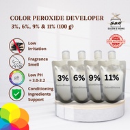 COLOUR PEROXIDE DEVELOPER SMALL PACKET 100 G, 3% (10 Vol.), 6% (20 Vol.), 9% (30 Vol.) & 11% (40 Vol
