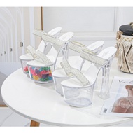 (18cm)Catwalk Platform High Heels, Super Luxurious Rhinestone Strap Event Shoes