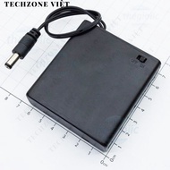 [2 Pieces]- Battery Box, Battery Tray 4xAA Jack DC 5521 On-Off Switch Cover TechZone Viet