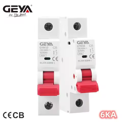 GEYA GYM10 Single Phase MCB 6A 10A 16A 20A 25A 32A 40A 50A 63A 220V/400V Mini Circuit Breaker C Curv