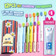 FACE-U Educational Rainbow Toothbrush for kids with Free item Silk (Soft Bristle) 0.15mm