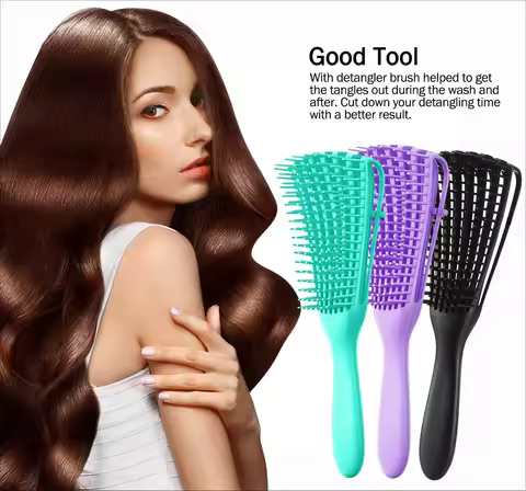 1Pc Multi-functional Eight Claw Ribs Comb Scalp Massage Wig Straight Hair Curly Hair Fluffy Professi