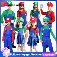 Super Mario Bros Cosplay Suit For Mario Maurer Kids And Adult Boy Girl Christmas Halloween party Funny Costume