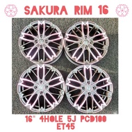 Sakura Sport / Alloy Rim Perodua Kelisa Kenari Viva Axia Myvi Bezza Ativa 16 inch 4H 100PCD Sakura S