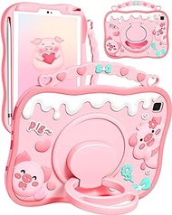 Gurgitat for Galaxy Tab A7 Lite Case Girls-Tab A7 Lite 2021 Cases with Pencil Holder Handle Stand Cute Cartoon Girly Teens Protective Pig Tablet A7 Lite Cover for Samsung Tab A7 Lite 8.7"