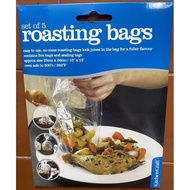 KitchenCraft UK Roasting Bags With Sealing Tags (Set of 5 bags) - 25cm x 38cm/10" x 15" - Oven Safe 