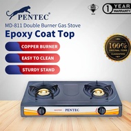 PENTEC Double Gas Stove MD-811 / Double Burner Stainless Steel Gas Stove MD-812