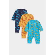 MC Boys Mothercare set baby 3pcs Footless Sleepsuit Dino Fun baby Sleepwear Original Blue Navy Musta