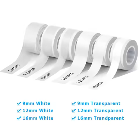 6Rolls MakeID L1 E1 Q1 Label Maker Tape 9mm 12mm 16mm (4meters/Roll) Laminated Office Sticker