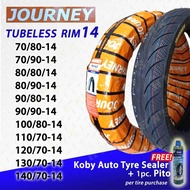 Journey Tubeless Tires R14 ( 70/80-14, 70/90-14, 80/90-14, 90/90-14, 90/80-14, 100/80-14 ) RIM 14