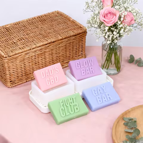 Rectangle Embossed Letter Silicone Soap Molds DIY Candle with Words Aroma Plaster Resin Crafts for B