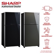 (Bulky) Sharp 554L 2 Doors Refrigerator With J-Tech Invertor SJ-PG55P2