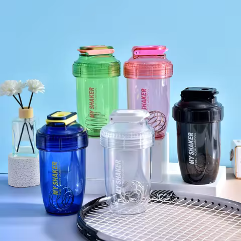 500ML Large Capacity Sports Shaker Cup Sports Water Bottle With Mixing Ball Shaker Cup Travel Portab