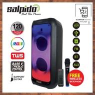 ☆ SALPIDO WAVES 707 RGB Portable Wireless Bluetooth Speaker Subwoofer with Wireless Microphone ☆