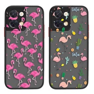 Matte Mobile Phone Cover Skin Feel Shockproof Phone Case Romantic Pink Flamingo Cactus For OPPO Reno Z 2 3 4 5 F SE Pro 5G Reno 5 Pro Plus 6 7 8 Z Pro Plus 4G 5G